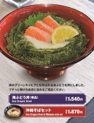 海ぶどう丼(単品)沖縄そばセット